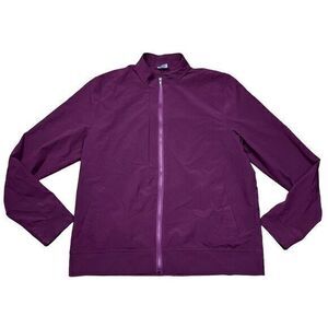 Grand Running Club GRC Marco Men's Large Burgundy Ripstop Full Zip Jacket Purple